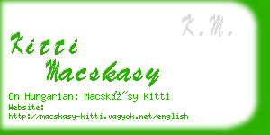 kitti macskasy business card